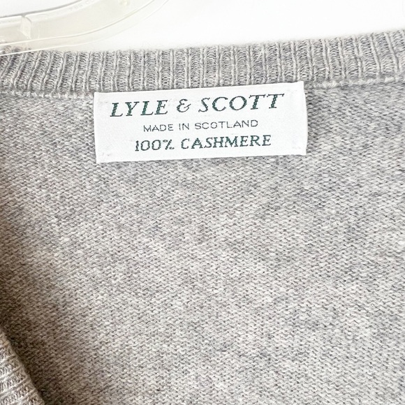 LYLE & SCOTT 100% Cashmere V Neck Sweater Grey - Picture 5 of 5